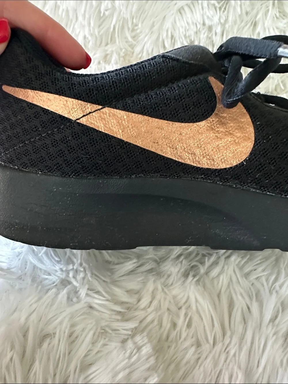 Black Nike with Rose Gold Running Sneakers